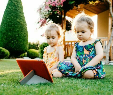 Children using a tablet